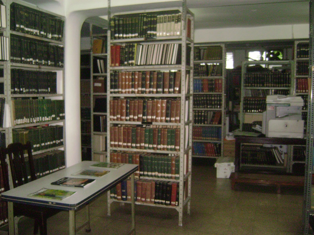 Interior of the BNHS library with bookshelves and reading tables